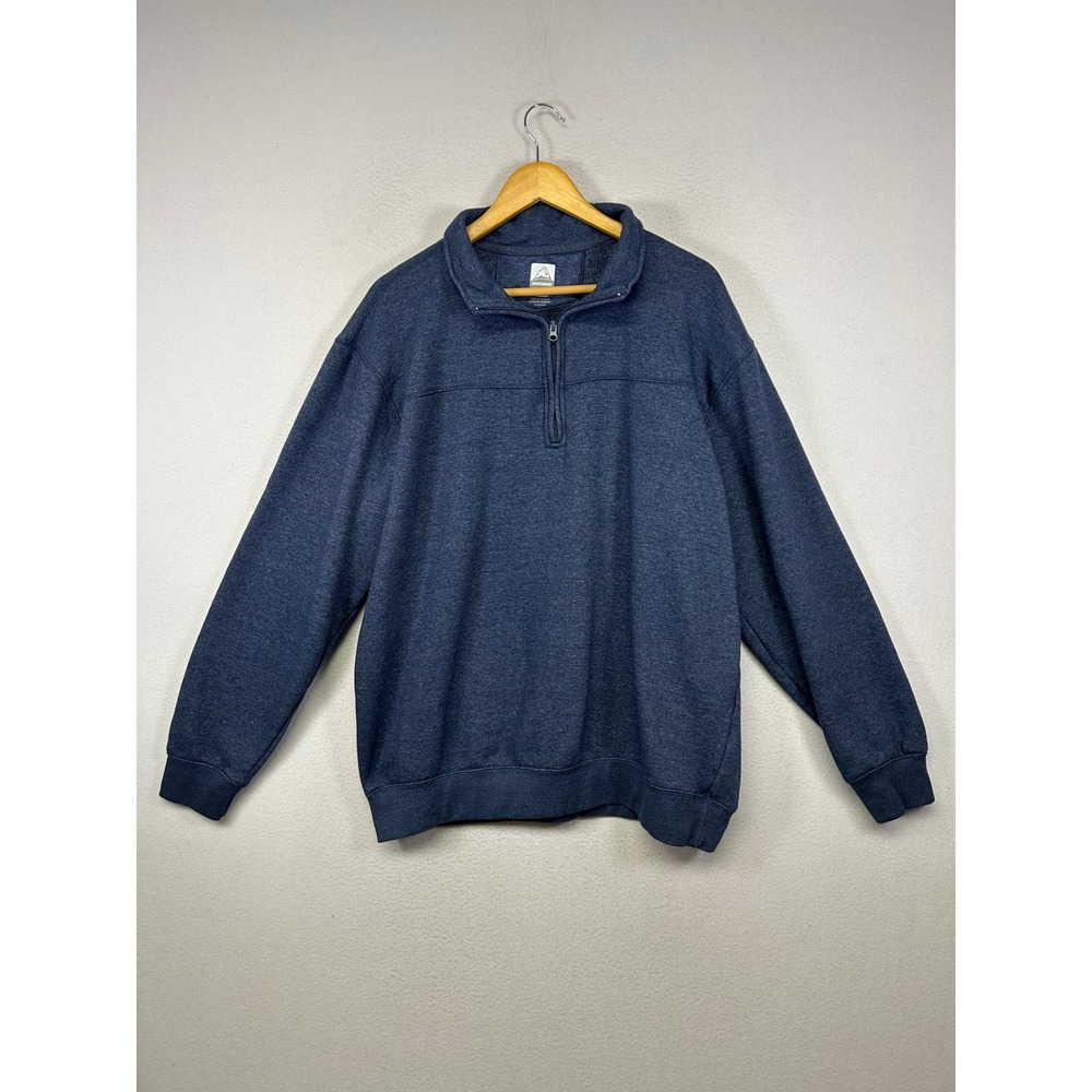 Gorpcore Mountainaire Mens L Blue Heathered Quarter Zip Fleece Pullover‎ Sweater
